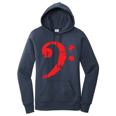 Bass Clef Antique Red Bass Players Women's Pullover Hoodie