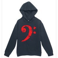 Bass Clef Antique Red Bass Players Urban Pullover Hoodie