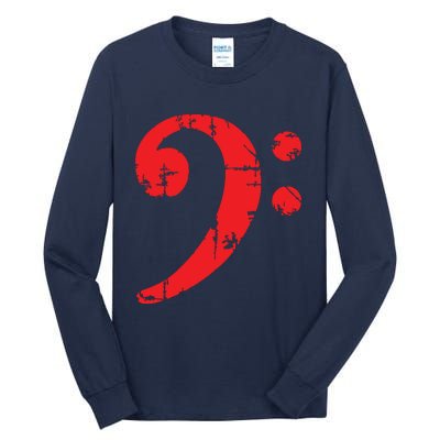 Bass Clef Antique Red Bass Players Tall Long Sleeve T-Shirt