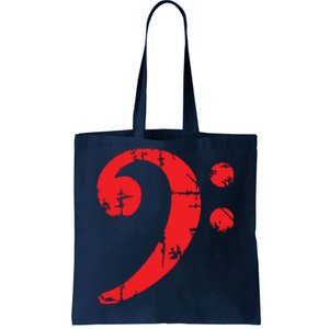 Bass Clef Antique Red Bass Players Tote Bag