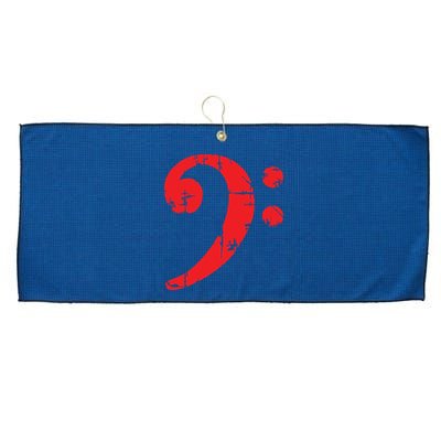 Bass Clef Antique Red Bass Players Large Microfiber Waffle Golf Towel