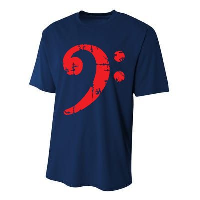 Bass Clef Antique Red Bass Players Performance Sprint T-Shirt