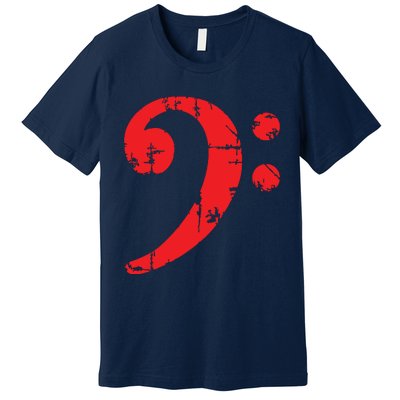 Bass Clef Antique Red Bass Players Premium T-Shirt