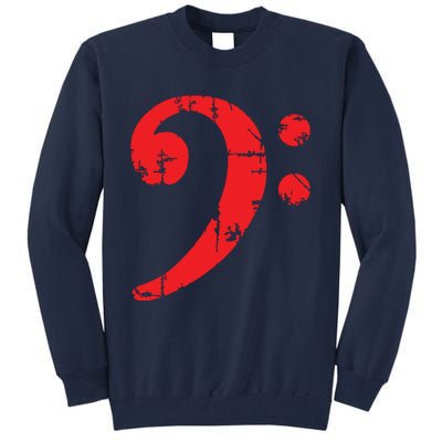 Bass Clef Antique Red Bass Players Tall Sweatshirt