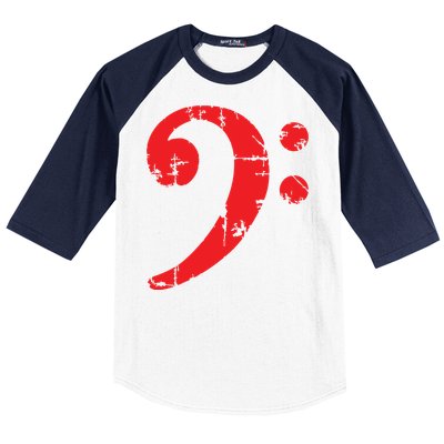 Bass Clef Antique Red Bass Players Baseball Sleeve Shirt