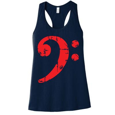 Bass Clef Antique Red Bass Players Womens Tank Top