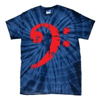 Bass Clef Antique Red Bass Players Tie-Dye T-Shirt