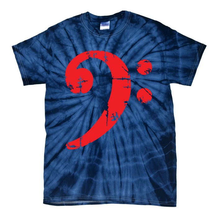 Bass Clef Antique Red Bass Players Tie-Dye T-Shirt