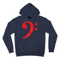 Bass Clef Antique Red Bass Players Tall Hoodie