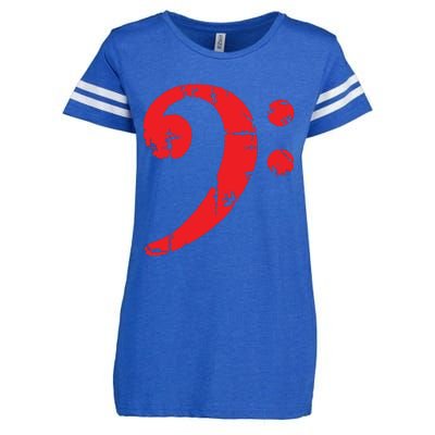 Bass Clef Antique Red Bass Players Enza Ladies Jersey Football T-Shirt