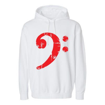 Bass Clef Antique Red Bass Players Garment-Dyed Fleece Hoodie