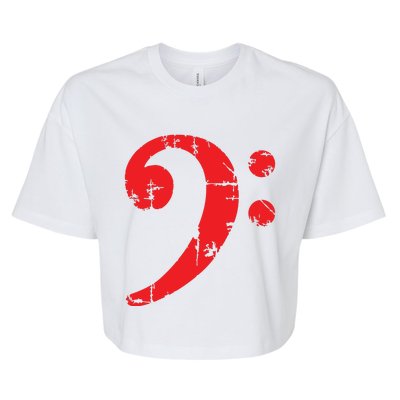 Bass Clef Antique Red Bass Players Bella+Canvas Jersey Crop Tee