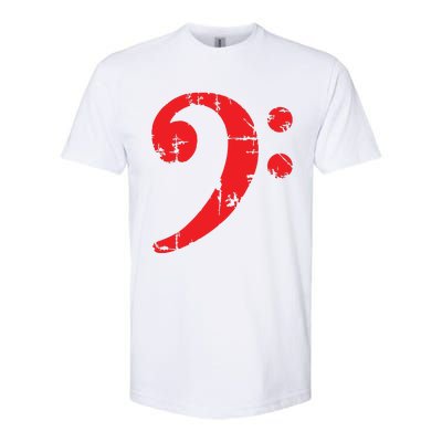 Bass Clef Antique Red Bass Players Softstyle CVC T-Shirt