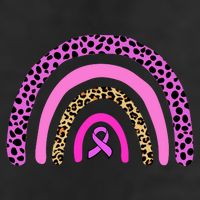 Breast Cancer Awareness Rainbow Leopard Design 7 Panel Mesh Trucker Snapback Hat