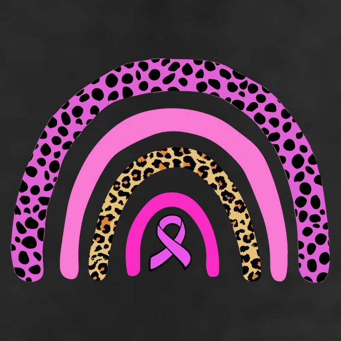 Breast Cancer Awareness Rainbow Leopard Design 7 Panel Mesh Trucker Snapback Hat
