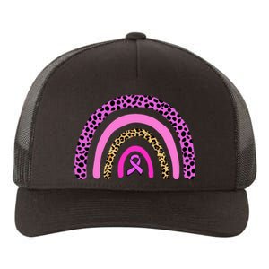 Breast Cancer Awareness Rainbow Leopard Design Yupoong Adult 5-Panel Trucker Hat