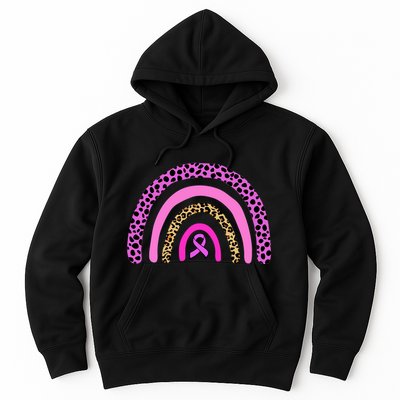 Breast Cancer Awareness Rainbow Leopard Design Hoodie