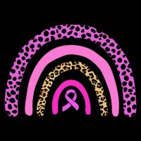 Breast Cancer Awareness Rainbow Leopard Design Button