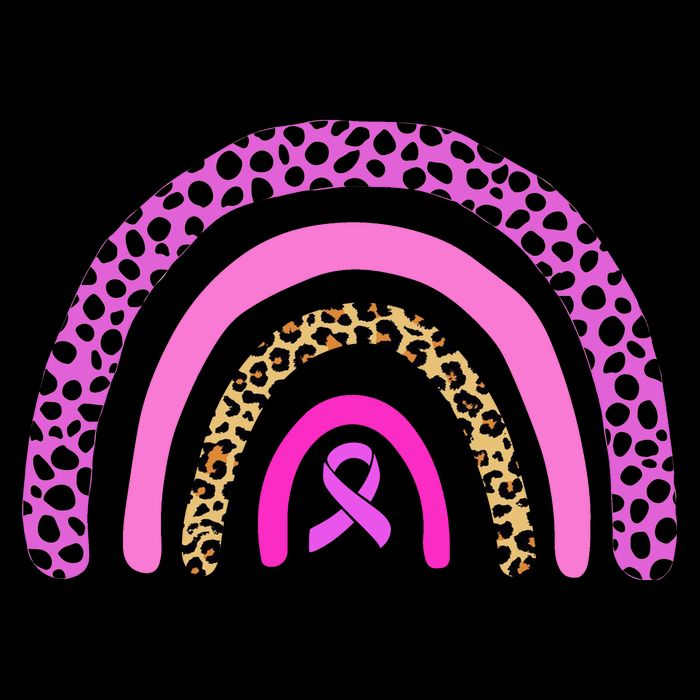 Breast Cancer Awareness Rainbow Leopard Design Button