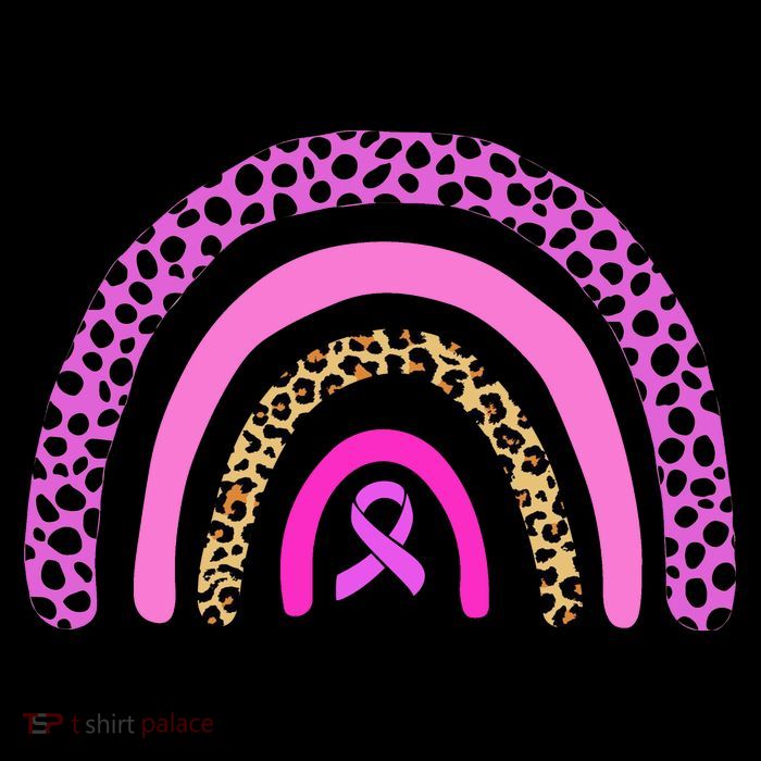 Breast Cancer Awareness Rainbow Leopard Design Drawstring Bag