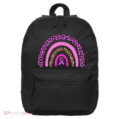Breast Cancer Awareness Rainbow Leopard Design 16 in Basic Backpack