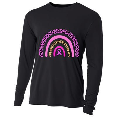 Breast Cancer Awareness Rainbow Leopard Design Cooling Performance Long Sleeve Crew