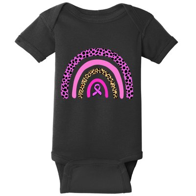 Breast Cancer Awareness Rainbow Leopard Design Baby Bodysuit