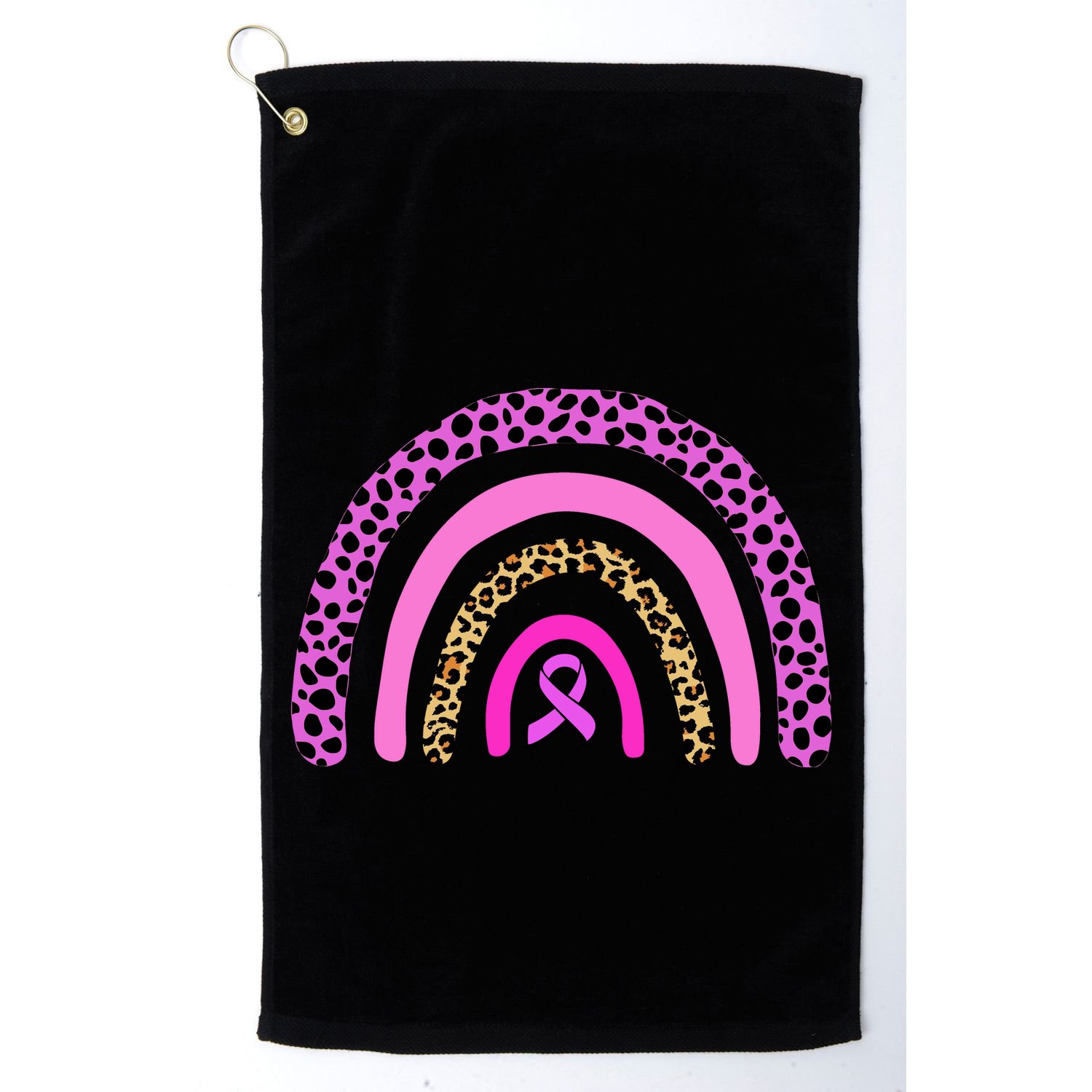 Breast Cancer Awareness Rainbow Leopard Design Golf Towel