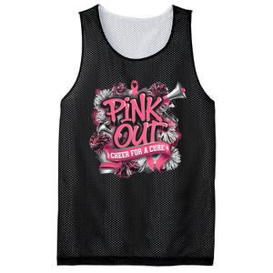 Breast Cancer Awareness Cheer In October Mesh Reversible Basketball Jersey Tank