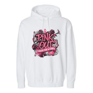 Breast Cancer Awareness Cheer In October Garment-Dyed Fleece Hoodie