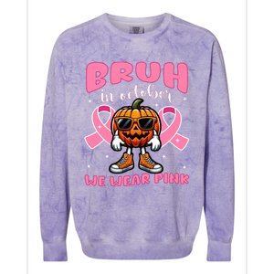 Breast Cancer Awareness For Halloween Pumpkin Colorblast Crewneck Sweatshirt