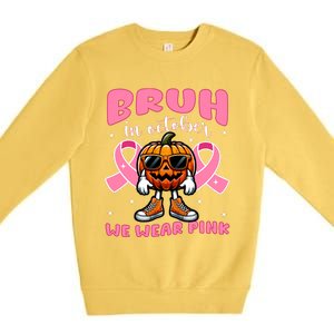 Breast Cancer Awareness For Halloween Pumpkin Premium Crewneck Sweatshirt