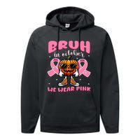 Breast Cancer Awareness For Halloween Pumpkin Performance Fleece Hoodie