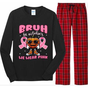 Breast Cancer Awareness For Halloween Pumpkin Long Sleeve Pajama Set