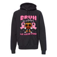 Breast Cancer Awareness For Halloween Pumpkin Premium Hoodie