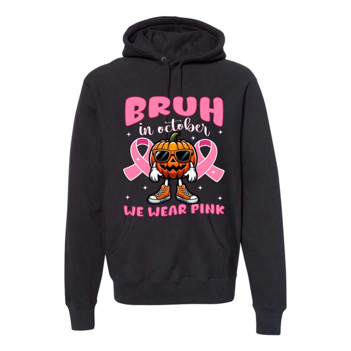 Breast Cancer Awareness For Halloween Pumpkin Premium Hoodie