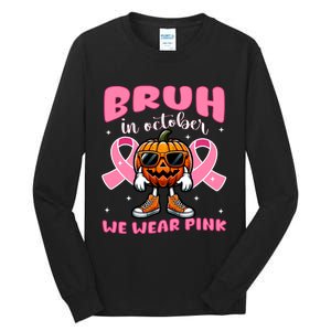 Breast Cancer Awareness For Halloween Pumpkin Tall Long Sleeve T-Shirt