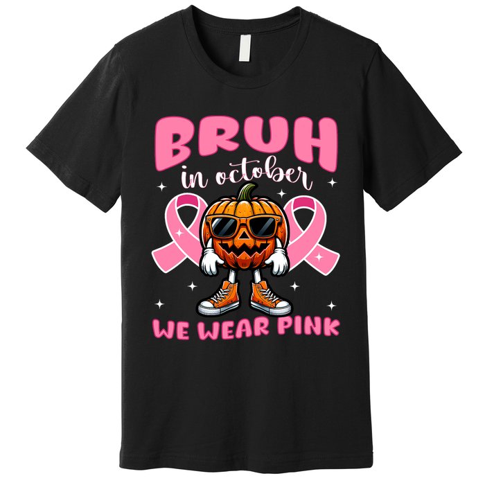 Breast Cancer Awareness For Halloween Pumpkin Premium T-Shirt