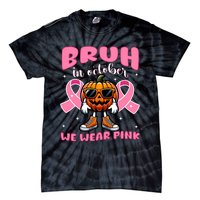 Breast Cancer Awareness For Halloween Pumpkin Tie-Dye T-Shirt