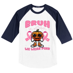 Breast Cancer Awareness For Halloween Pumpkin Baseball Sleeve Shirt