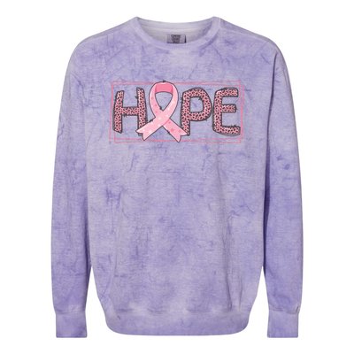 Breast Cancer Awareness Leopard Ribbon Colorblast Crewneck Sweatshirt