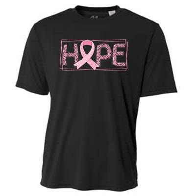 Breast Cancer Awareness Leopard Ribbon Cooling Performance Crew T-Shirt