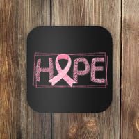 Breast Cancer Awareness Leopard Ribbon Coaster