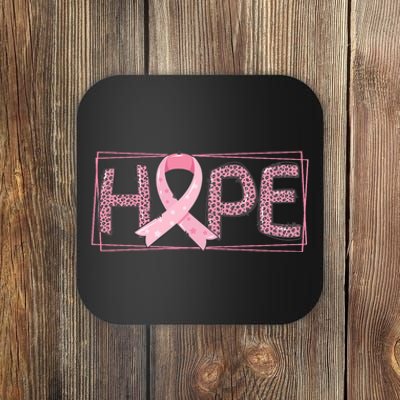 Breast Cancer Awareness Leopard Ribbon Coaster