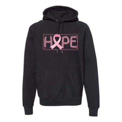 Breast Cancer Awareness Leopard Ribbon Premium Hoodie