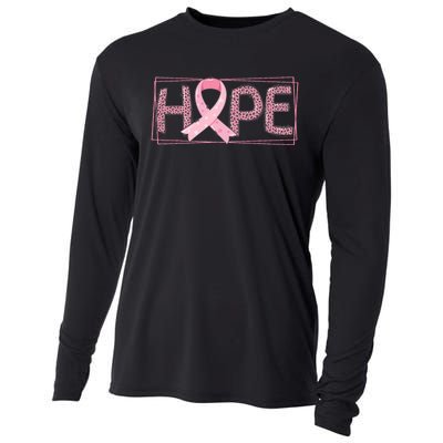 Breast Cancer Awareness Leopard Ribbon Cooling Performance Long Sleeve Crew