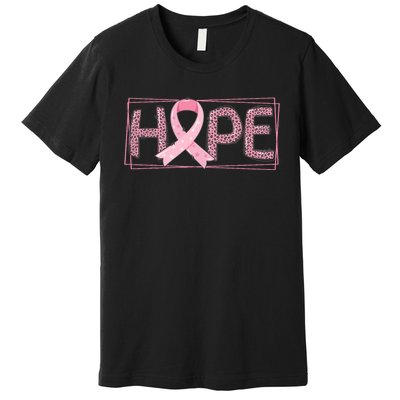 Breast Cancer Awareness Leopard Ribbon Premium T-Shirt