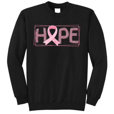 Breast Cancer Awareness Leopard Ribbon Tall Sweatshirt