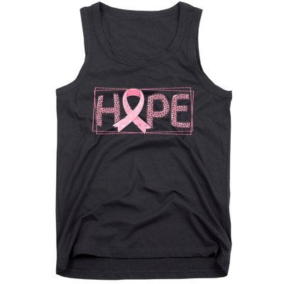 Breast Cancer Awareness Leopard Ribbon Tank Top