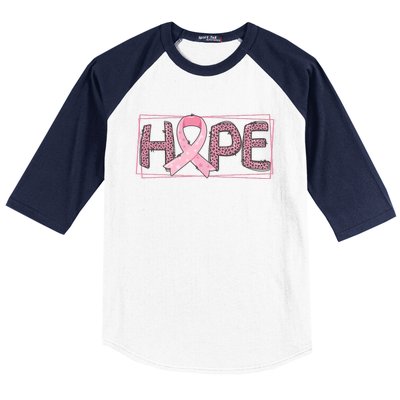 Breast Cancer Awareness Leopard Ribbon Baseball Sleeve Shirt